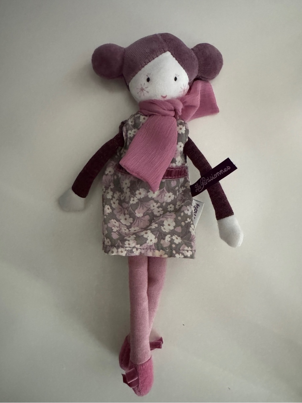 Moulin Roty Mademoiselle Eloise Plush Plum Pink Rag Doll French Cloth Toy - Picture 2 of 7